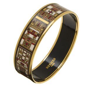 Rare Hermes Gold & Enamel Bangle